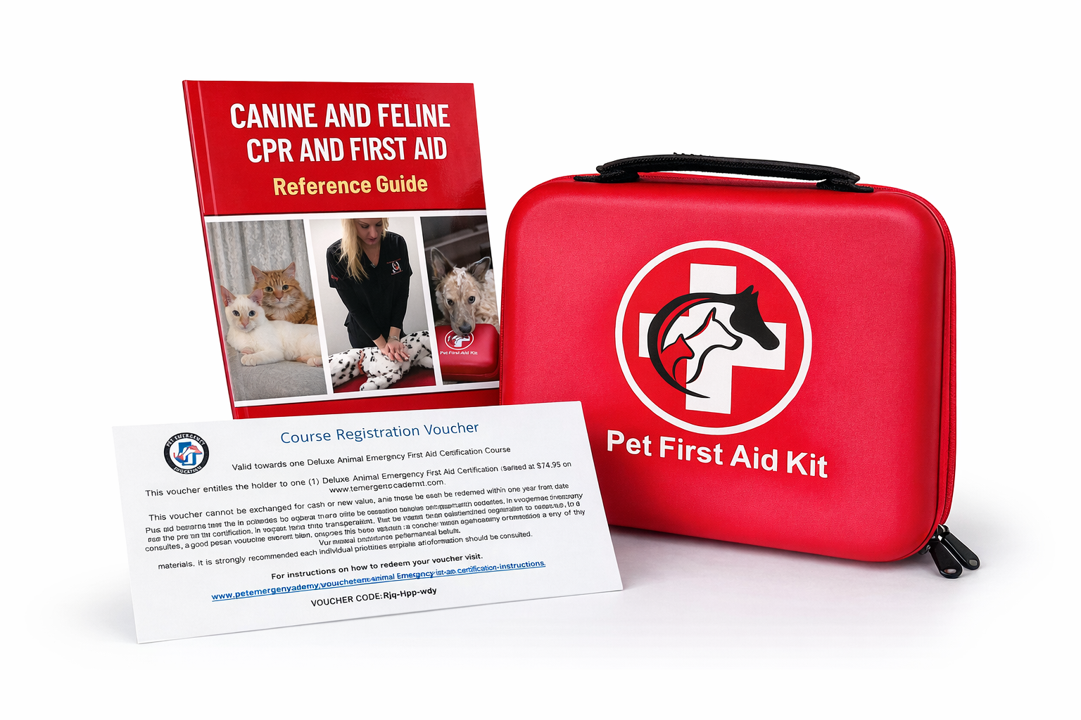 Pet CPR and First Aid High School Student Training Package: Deluxe Pet First Aid Kit, Comprehensive Reference Guide and Virtual On-Demand Certification Course
